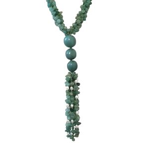 Jay King Mine Finds Bold Gemstone and Pearl Tassel  Necklace